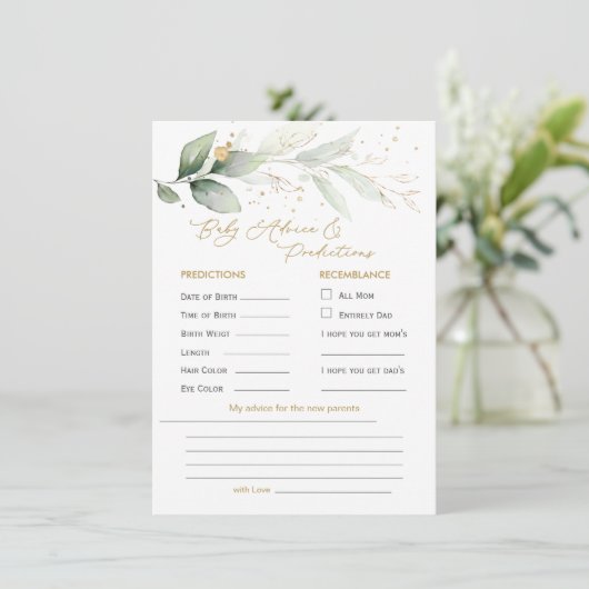 緑と金ゴールドの葉のベビー予測とアドバイス (スタンド正面)