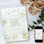 緑と金ゴールドの葉の妊娠を期待していた 案内状