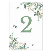 緑と金ゴールドの葉の表の表番号  テーブルナンバー (正面)