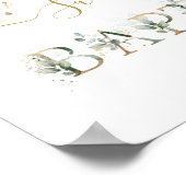 緑と金ゴールドの葉ウェルカムバプテスマのサイン ポスター (角)