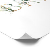 緑と金ゴールドの葉ウェルカムバプテスマのサイン ポスター (角)