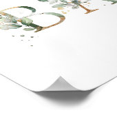 緑と金ゴールドの葉ウェルカムバプテスマのサイン ポスター (角)