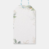 緑と金ゴールドの葉バプティスギフトラベル ギフトタグ (裏面)