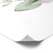 緑と金ゴールドの葉、ようこそバプテスマのサイン ポスター (角)