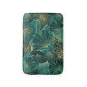 緑と金ゴールドの葉 バスマット (正面縦)