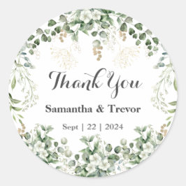 緑と金ゴールドの葉 ラウンドシール