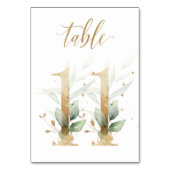 緑と金ゴールドの葉、表11、表番号 テーブルナンバー (正面)