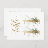 緑と金ゴールドの葉、表11、表番号 ポストカード (正面/裏面)