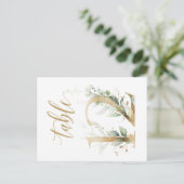 緑と金ゴールドの葉、表12、表番号 ポストカード (スタンド正面)