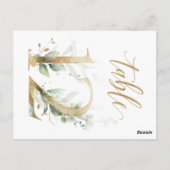 緑と金ゴールドの葉、表12、表番号 ポストカード (裏面)