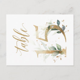 緑と金ゴールドの葉、表15、表番号 ポストカード