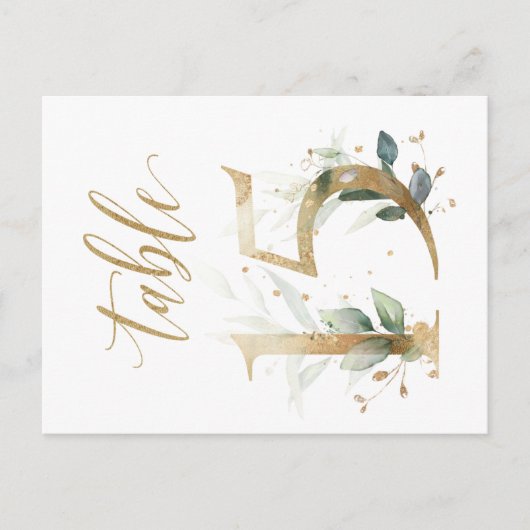 緑と金ゴールドの葉、表15、表番号 ポストカード (正面)