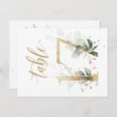 緑と金ゴールドの葉、表17、表の番号 ポストカード (正面/裏面)