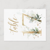 緑と金ゴールドの葉、表17、表の番号 ポストカード (正面)