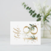 緑と金ゴールドの葉、表18、表の番号 ポストカード (スタンド正面)