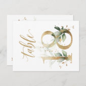 緑と金ゴールドの葉、表18、表の番号 ポストカード (正面/裏面)