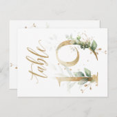 緑と金ゴールドの葉、表19、表の番号 ポストカード (正面/裏面)