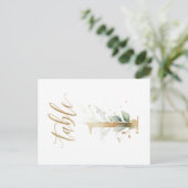 緑と金ゴールドの葉、表1、表番号 ポストカード (スタンド正面)