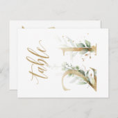 緑と金ゴールドの葉、表21、表番号 ポストカード (正面/裏面)