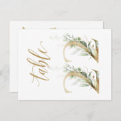 緑と金ゴールドの葉、表22、表番号 ポストカード (正面/裏面)