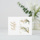 緑と金ゴールドの葉、表23、表の番号 ポストカード (スタンド正面)