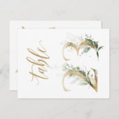 緑と金ゴールドの葉、表23、表の番号 ポストカード (正面/裏面)