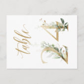 緑と金ゴールドの葉、表24、表の番号 ポストカード (正面)