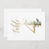 緑と金ゴールドの葉、表4、表の番号 ポストカード (正面/裏面)