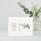 緑と金ゴールドの葉、表7、表の番号 ポストカード (スタンド正面)