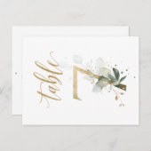 緑と金ゴールドの葉、表7、表の番号 ポストカード (正面/裏面)