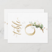 緑と金ゴールドの葉，表9，表番号 ポストカード (正面/裏面)