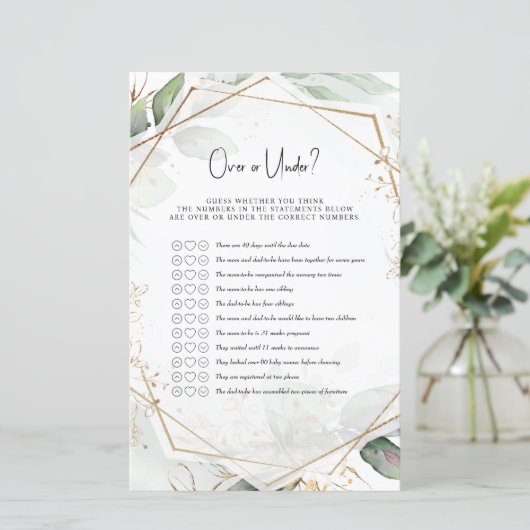 緑と金ゴールドの赤ちゃんシャワーゲームの前後？ (スタンド正面)