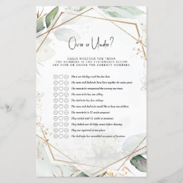 緑と金ゴールドの赤ちゃんシャワーゲームの前後？