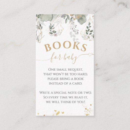 緑と金ゴールドの赤ちゃんシャワー予約リクエスト エンクロージャーカード (正面)