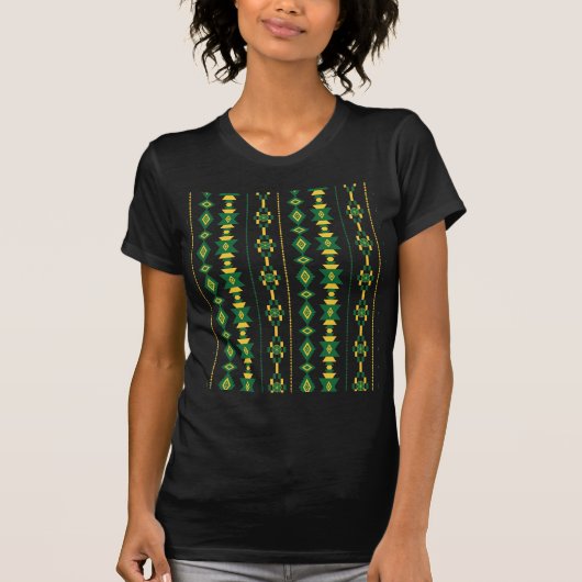 緑と金ゴールドの透明度 Tシャツ (正面)