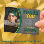 緑と金ゴールドの黒板の卒業発表 招待状