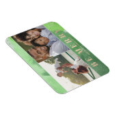 緑と金ゴールドのBeメリー抽象芸術複数写真 マグネット (右側)