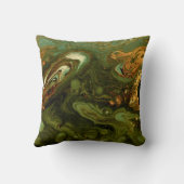 緑と金ゴールドのGeode + Speckles Monogram +名前 クッション (裏面)