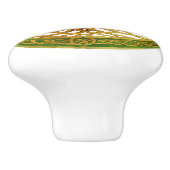 緑と金ゴールドアクセントのケルトの木 セラミックノブ (側面)