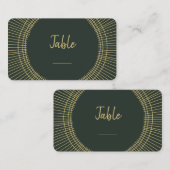 緑と金ゴールドアールヌーボー表番号座席表 プレイスカード (正面/裏面)