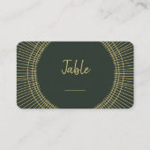 緑と金ゴールドアールヌーボー表番号座席表 プレイスカード (正面)