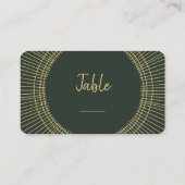 緑と金ゴールドアールヌーボー表番号座席表 プレイスカード (裏面)