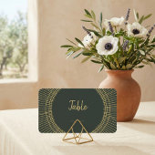 緑と金ゴールドアールヌーボー表番号座席表 プレイスカード