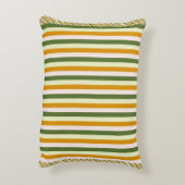 緑と金ゴールドエレガントがストライプ倍増 アクセントクッション (裏面(縦))