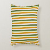 緑と金ゴールドエレガントがストライプ倍増 アクセントクッション (正面(垂直))