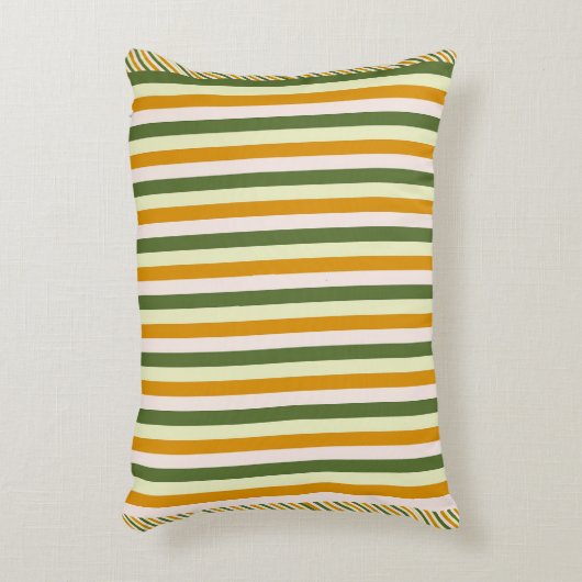 緑と金ゴールドエレガントがストライプ倍増 アクセントクッション (正面(垂直))