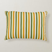 緑と金ゴールドエレガントがストライプ倍増 アクセントクッション (裏面)