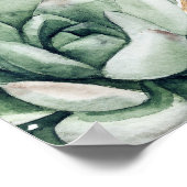 緑と金ゴールドエレガントなウェディングウェルカムサイン ポスター (角)