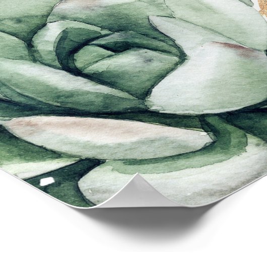 緑と金ゴールドエレガントなウェディングウェルカムサイン ポスター (角)