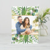 緑と金ゴールドエレガントなウェディングフォト セーブザデート (スタンド正面)